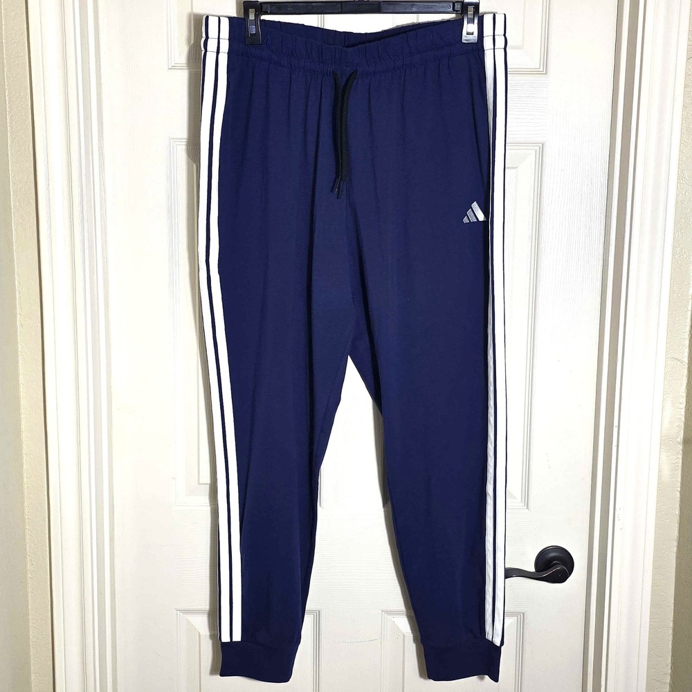 Adidas Essentials 3-Stripes Jogger Pants Women's 2XL Navy Blue White NWT JE0079